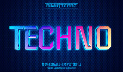 techno editable text effect