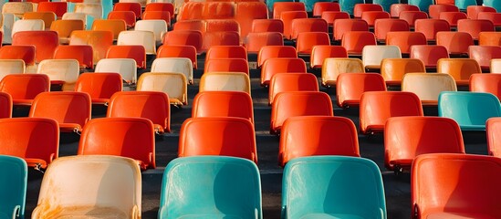 Naklejka premium Vibrant Spectator Seats Celebrating a Victorious Event