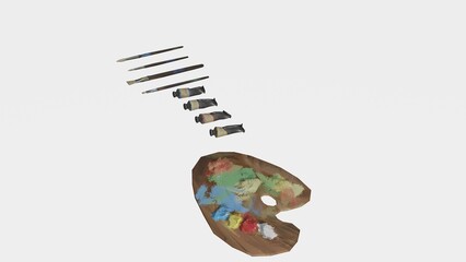 paint brush and color palette