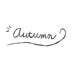 オータム（autumn）のモノクロ手書き文字