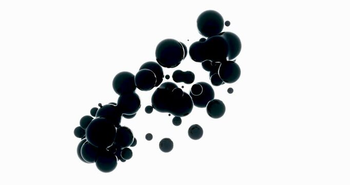 3D video animation of a surreal black liquid in the process of deformation movement