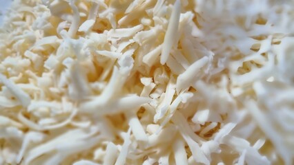 close up of grated cheese