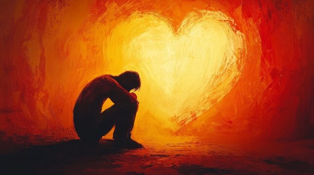 A heartfelt representation of sadness  exploring emotions of heartbreak and loss