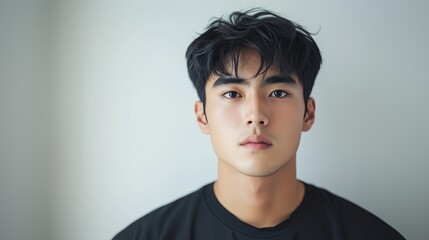 Fototapeta premium Textured Korean Two-Block Cut, haircut
