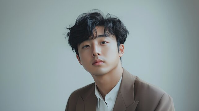Textured Korean Two-Block Cut , haircut