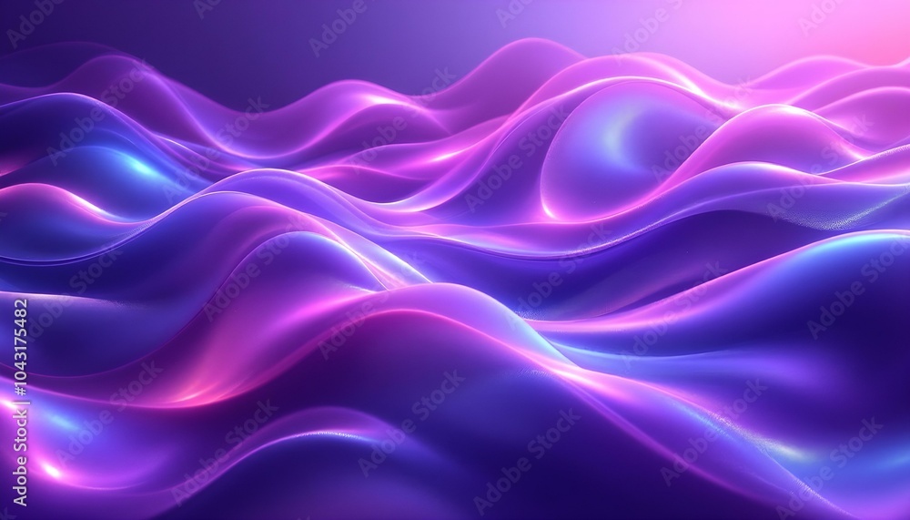 Poster abstract holo gradient render 3d object with a reflective surface and iridescent colors. holographic