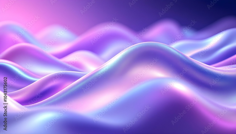Poster abstract holo gradient render 3d object with a reflective surface and iridescent colors. holographic