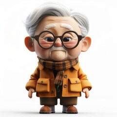 Cartoon Style 3D Character for Older Persons Day