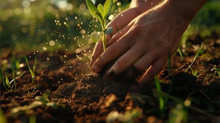 Fototapeta premium Planting replacement trees