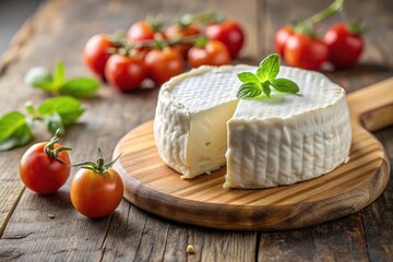 Healthy soft cheese with lifestyle background