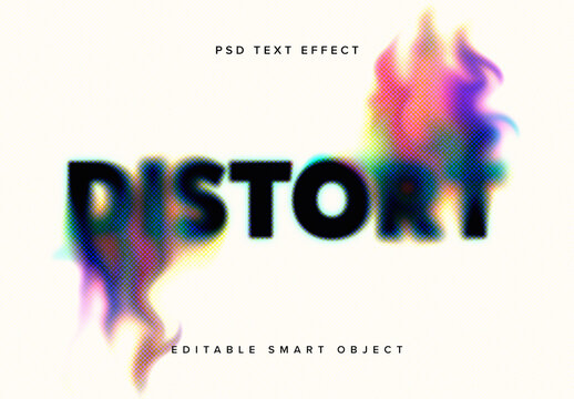 Colourful Melting Text Effect Mockup