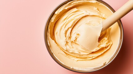 Perfectly smooth and creamy batter blended to achieve a homogeneous consistency for baking delights.