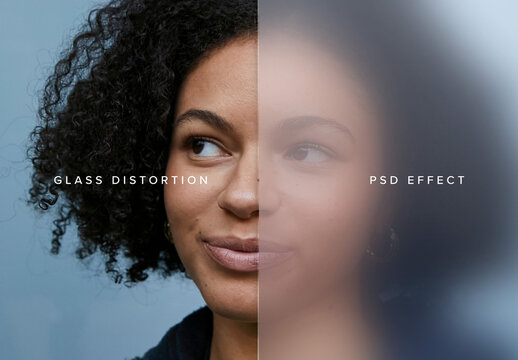 Glass Distortion Image Effect Mockup