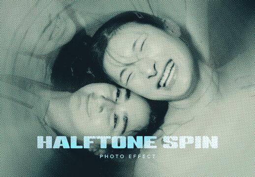 Halftone Spin Blur Image Effect Mockup