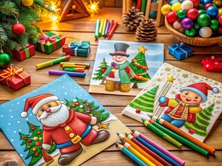 Fototapeta premium Christmas Coloring Pages Printable for Kids - Fun Holiday Activities