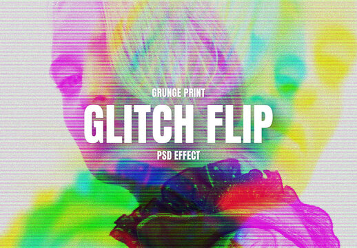Glitched Image Effect Mockup