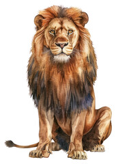 Obraz premium PNG A Lion illustration watercolor.