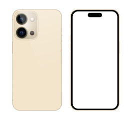 Smart Phone with blank screen on transparent background. Realistic vector illustration, for graphic and web design