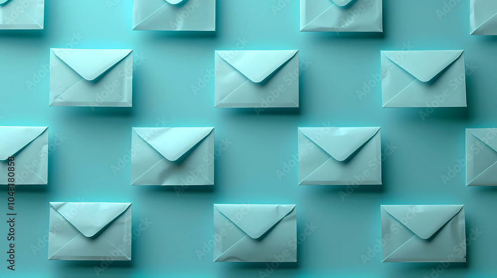 Poster background with mail symbols generated ai
