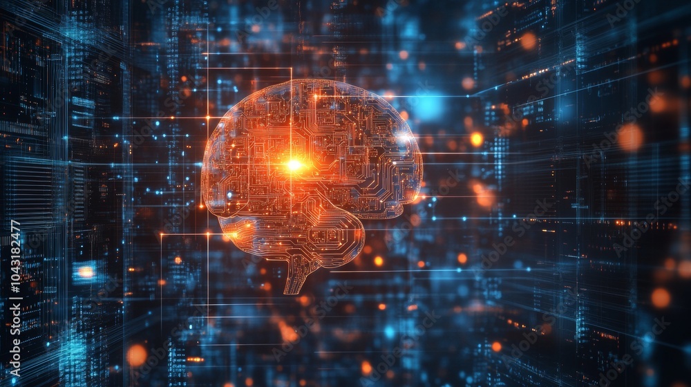 Poster ai-driven brain. fusion of human intelligence & big data