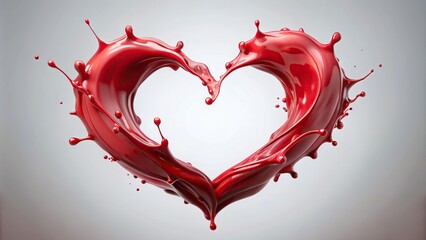 heart shaped paint splash dripping in high polish look minimalist style