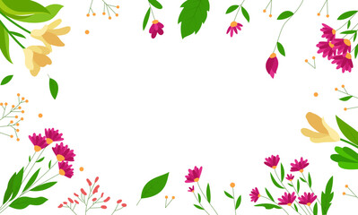 flower frame hand drawn illustration