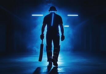 Cricket Player Silhouette.