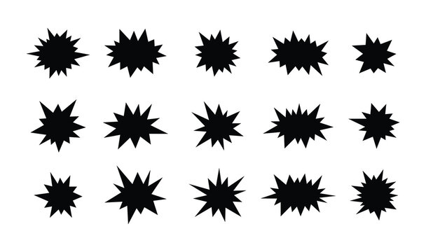 Spiky shapes icon set