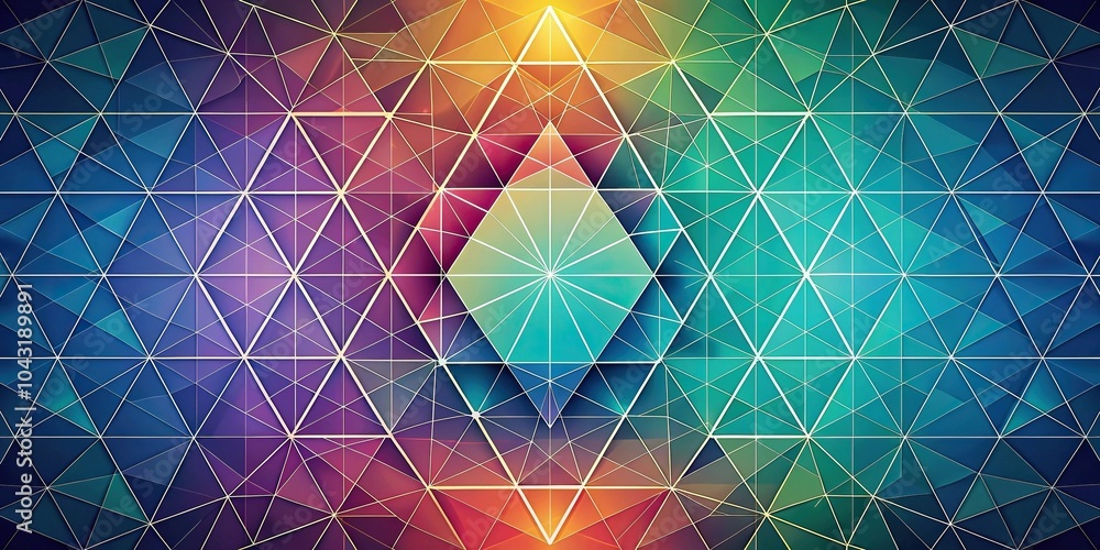Poster high angle abstract background with geometric patterns and triangles