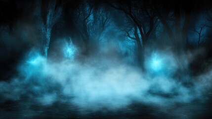 Nightmare in the Woods: Foggy Paths and Flickering Shadows