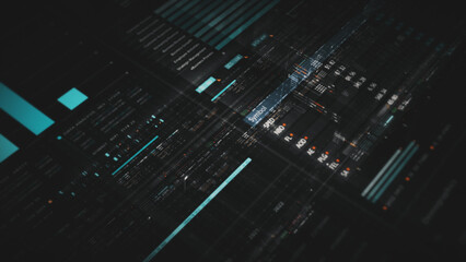 Fototapeta premium Dynamic data visuals for business info graphics, animated charts, and data-driven insights for a business meeting mock-up. Explore the world of trading, stock exchanges, and crypto