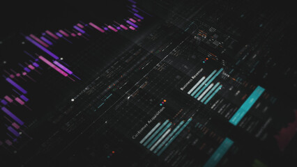 Dynamic data visuals for business info graphics, animated charts, and data-driven insights for a business meeting mock-up. Explore the world of trading, stock exchanges, and crypto