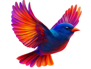 a colorful bird with wings spread