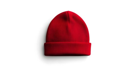 Red Beanie Hat Mockup