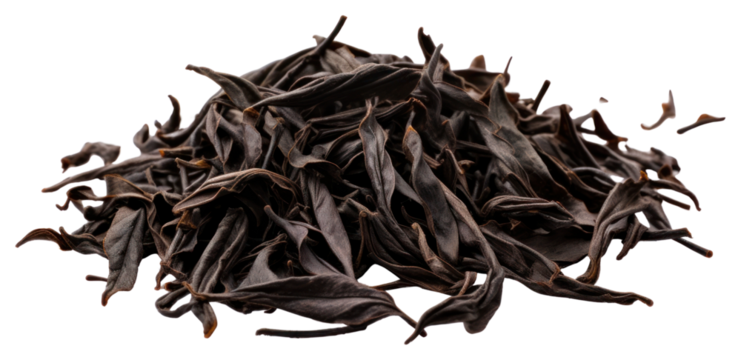 PNG Black tea leaf white background ingredient freshness.