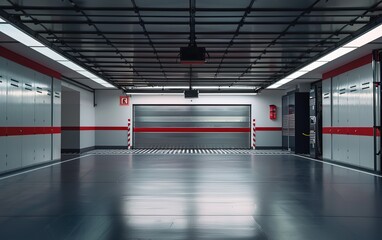 A formula 1 Garage empty, Generative Ai 