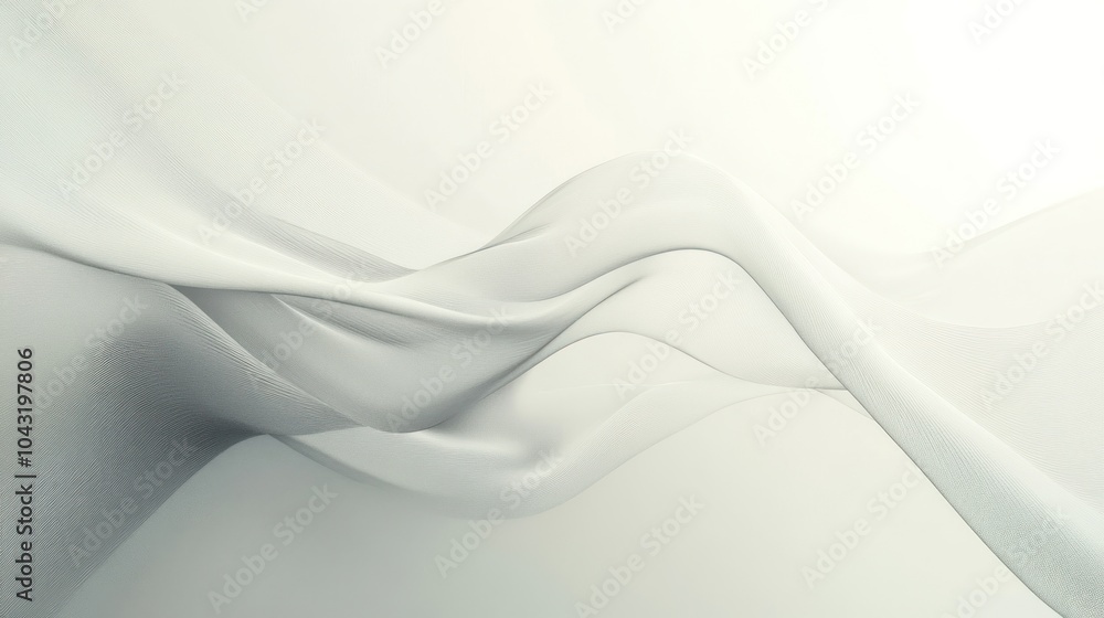 Poster clean white background with a single soft grey line flowing diagonally for a minimalist aesthetic