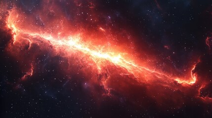 Obraz premium Cosmic scene with glowing nebulae and distant galaxies, featuring vibrant colors and a sense of vastness