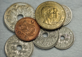 Naklejka premium Danish crown coins
