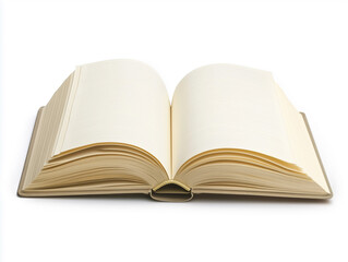 Fototapeta premium Old open book with blank pages on white background mockup