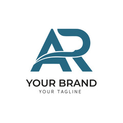 Letter AR abstract gradient logo design