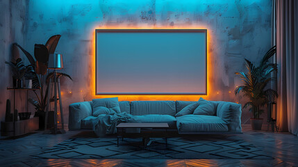 interior of a room with plazma Generated AI