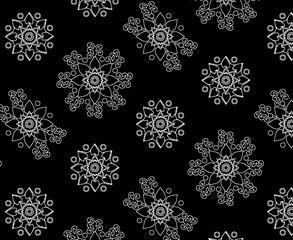 seamless abstract pattern digital illustration wrapping paper with graphic chaotic oriental hand drown colorful elements watercolor paint snowflakes fabric design print winter style