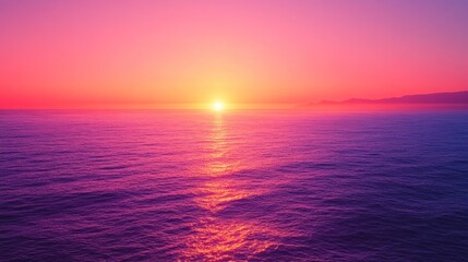Obraz premium Warm sunset gradient transitioning from red to orange and soft purple at the horizon