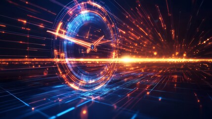 Obraz premium Abstract digital time flow