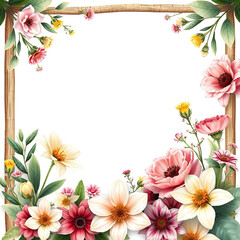 Obraz premium frame with flowers
