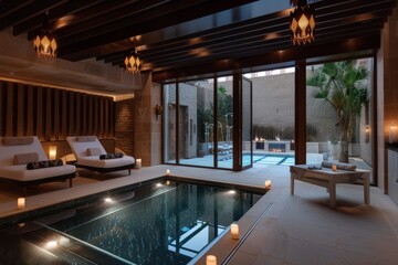 Fototapeta premium Indulge in an exclusive spa retreat featuring lavish amenities for the ultimate relaxation experience.