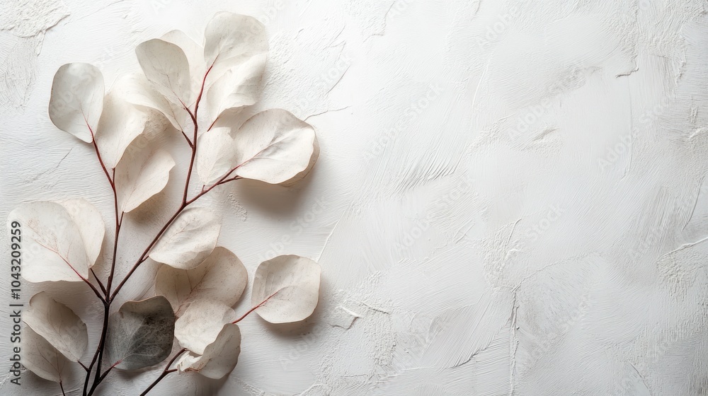 Poster minimalist white background with soft lighting and a gentle texture for depth