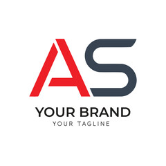 Obraz premium Professional letter AS Business Logo