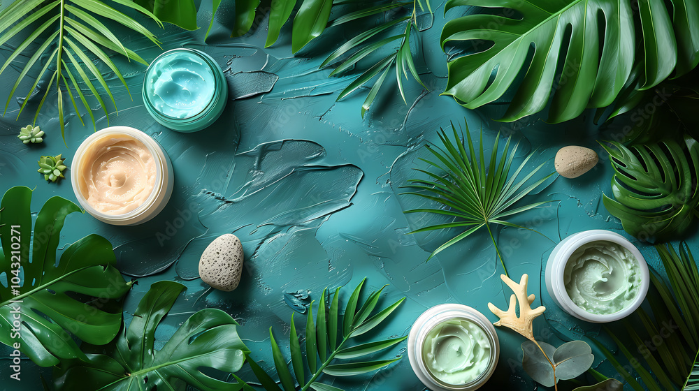 Poster background with fir branches and cones generated ai